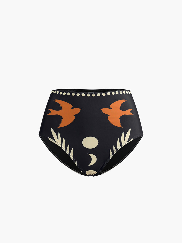Asymmetric bikini set with bird print – trendy summer look