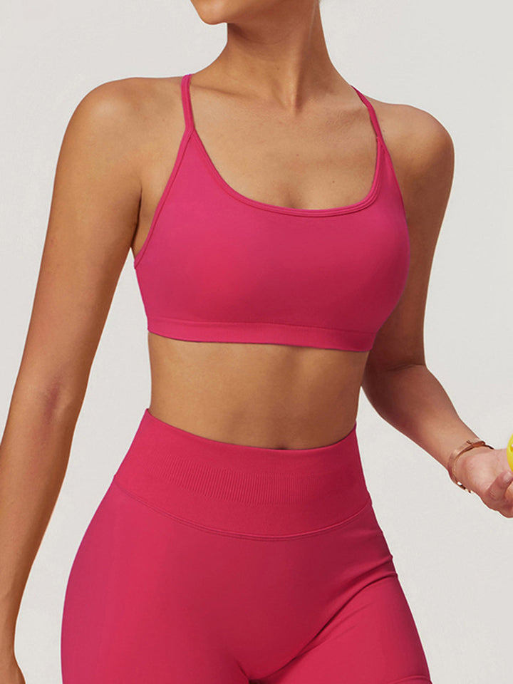 Nahtloser Cross-Back Sport-BH – Hoher Halt, Herausnehmbare Pads