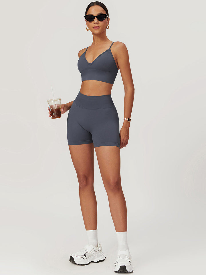 Ensemble de shorts de yoga taille haute – Vêtements de sport liftant les hanches et sculptants