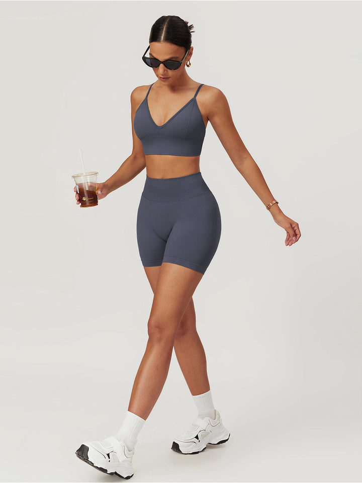 Ensemble de shorts de yoga taille haute – Vêtements de sport liftant les hanches et sculptants