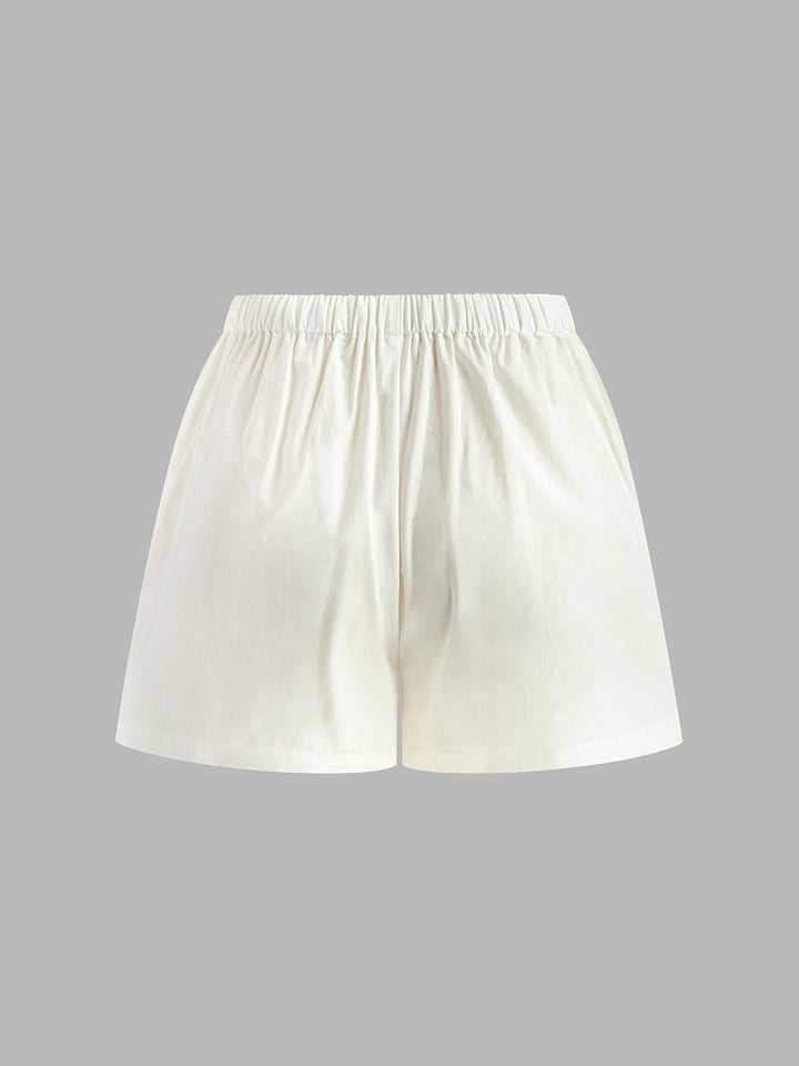 Ensemble d'été pour femmes – Top à cordon de serrage et shorts avec fente