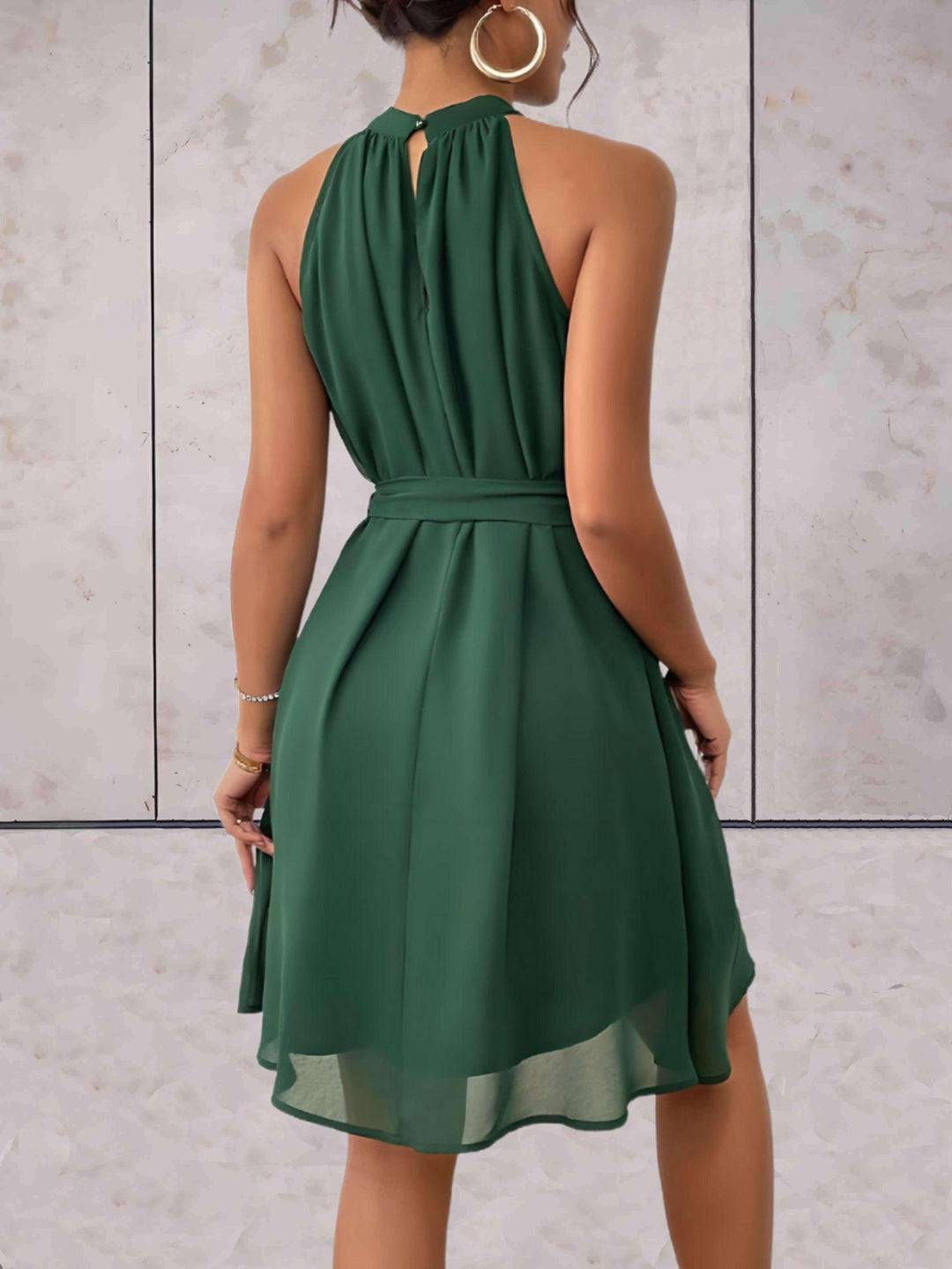 Elegant women's strappy dress with back cutout - summer look