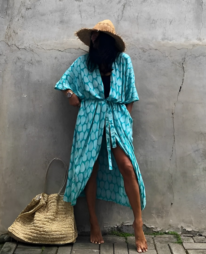 Resort Linen Beach Kimono – Women's Light Beach Cover-Up