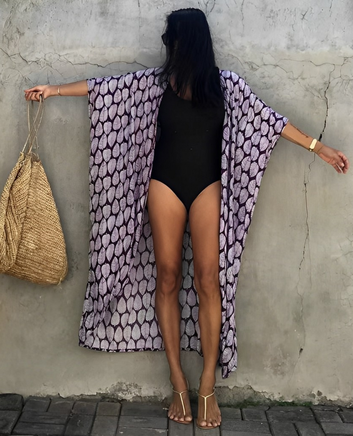Resort Linen Beach Kimono – Women's Light Beach Cover-Up