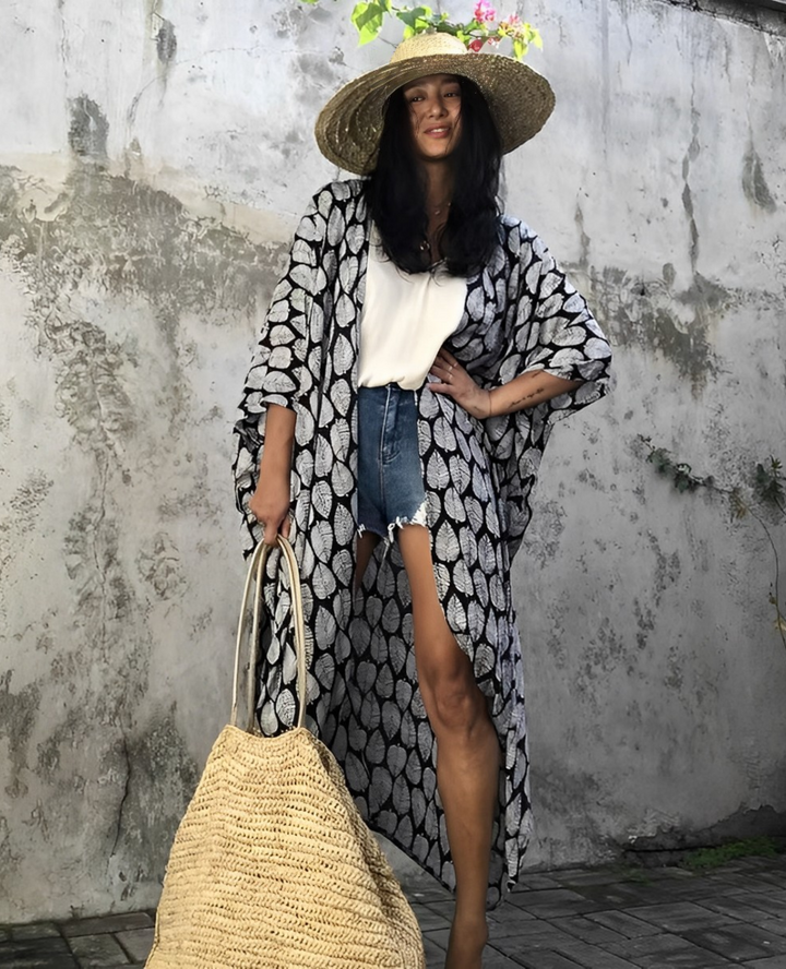 Resort Linen Beach Kimono – Women's Light Beach Cover-Up
