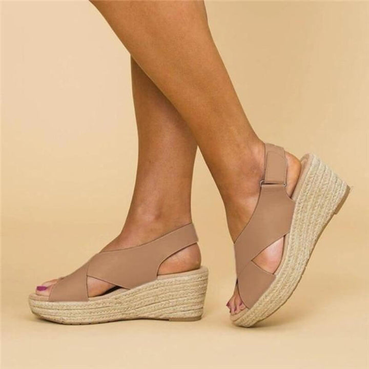 Vegan leather espadrille sandals with supportive comfort