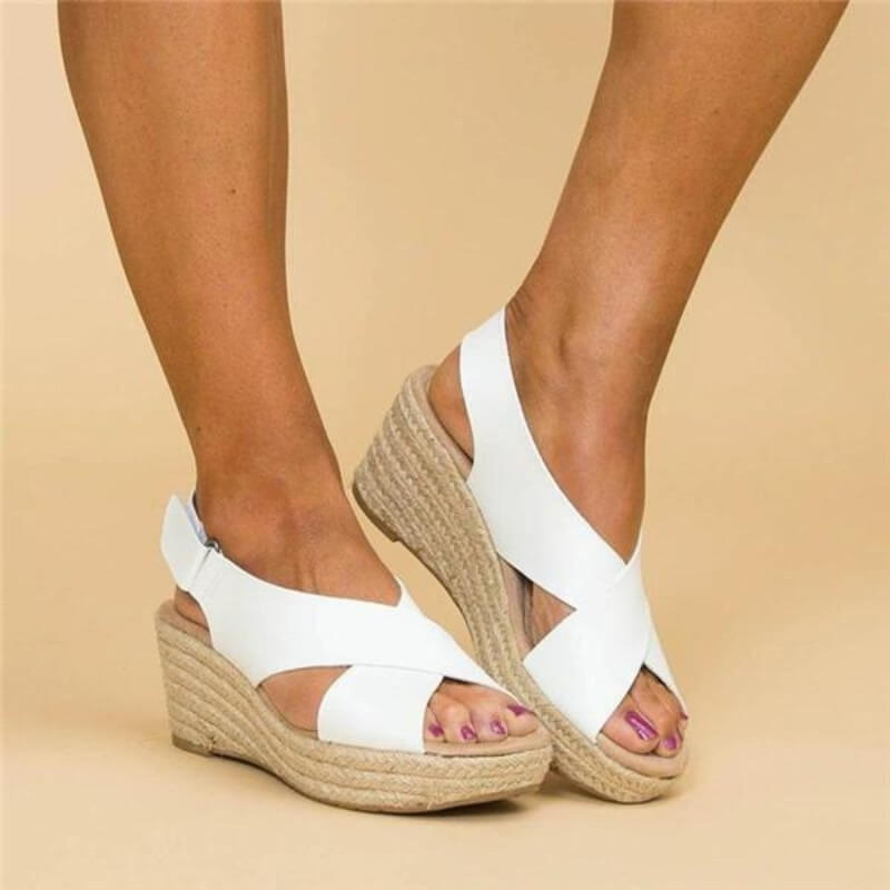 Vegan leather espadrille sandals with supportive comfort