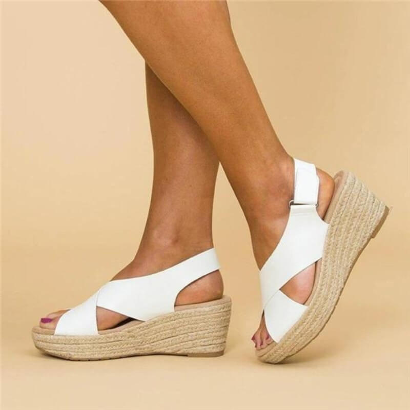 Vegan leather espadrille sandals with supportive comfort