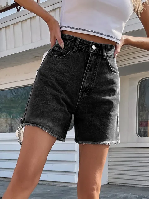 Women's High-Waist Denim Shorts
