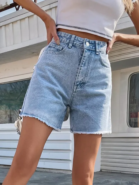Women's High-Waist Denim Shorts