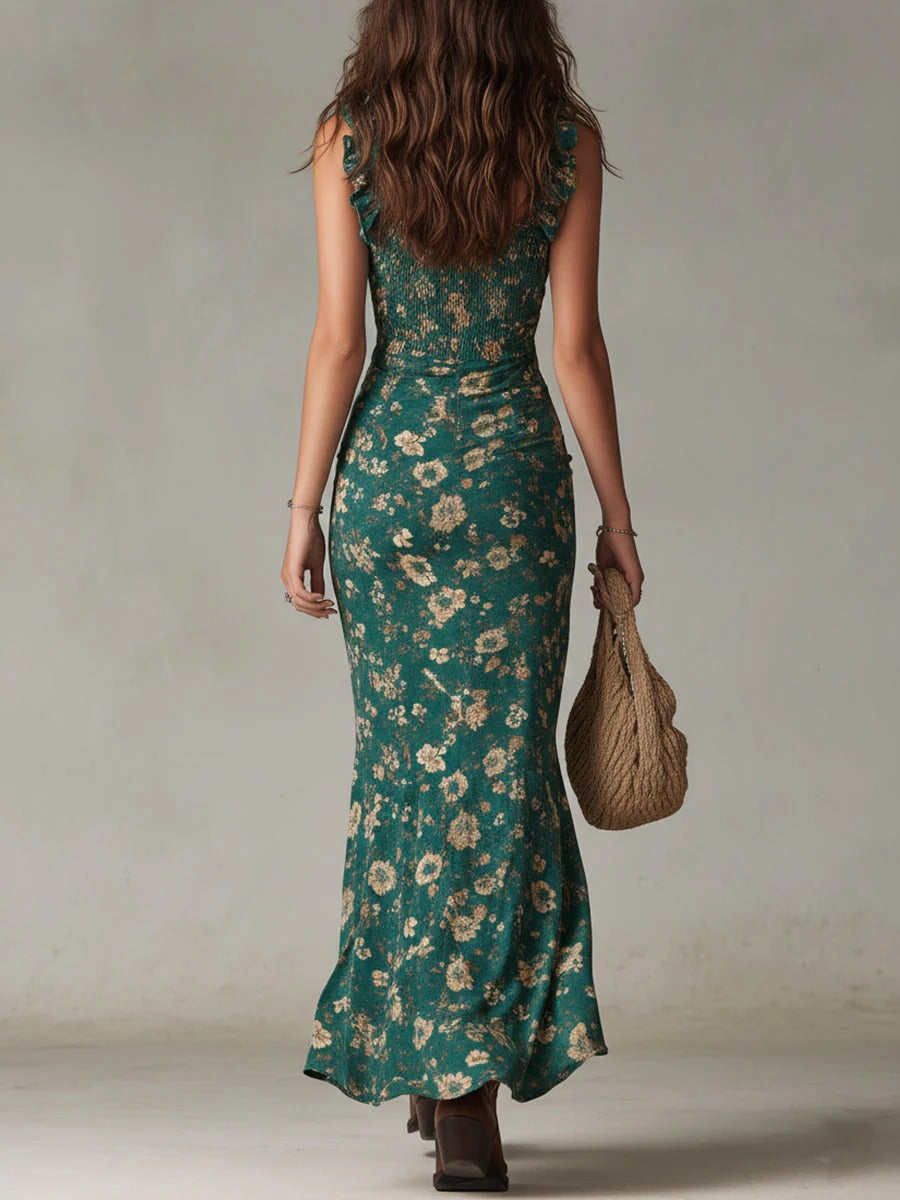 Böhmisches Blumen-Maxikleid: Schmeichelhafte Silhouette für den Sommer 2