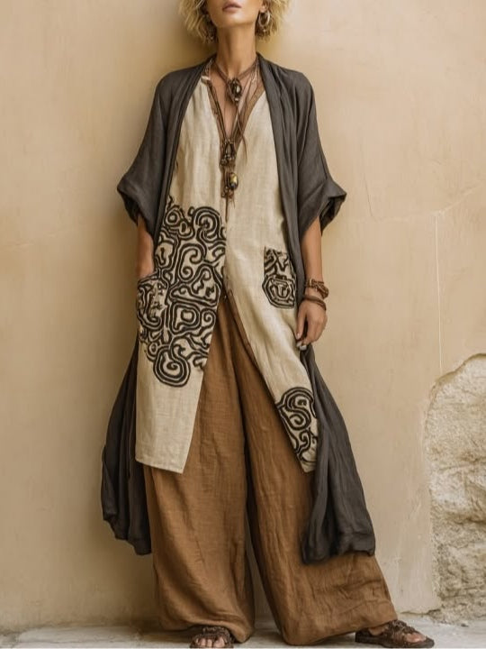 Boho-Sommerset mit weitem Bein: Stil und Komfort für den Sommer 0
