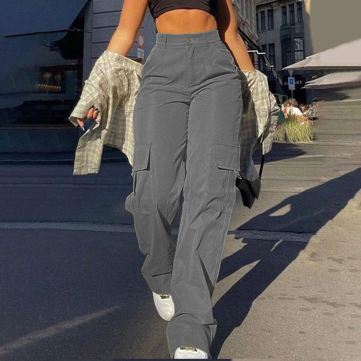 Women's High-Waist Cargo Pants – Loose Fit Utility Pants