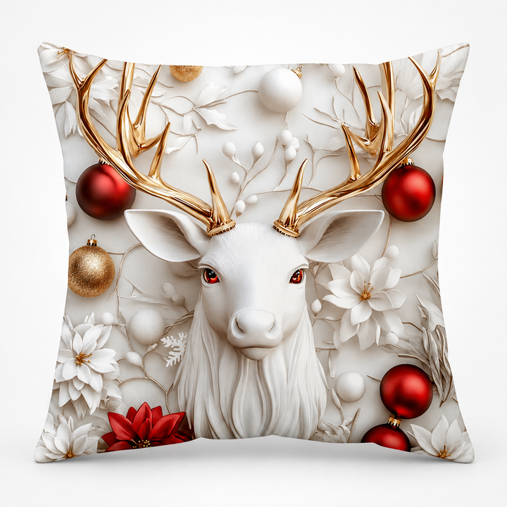 Hearthglow | Weihnachts-Kissenbezug aus texturiertem Leinen