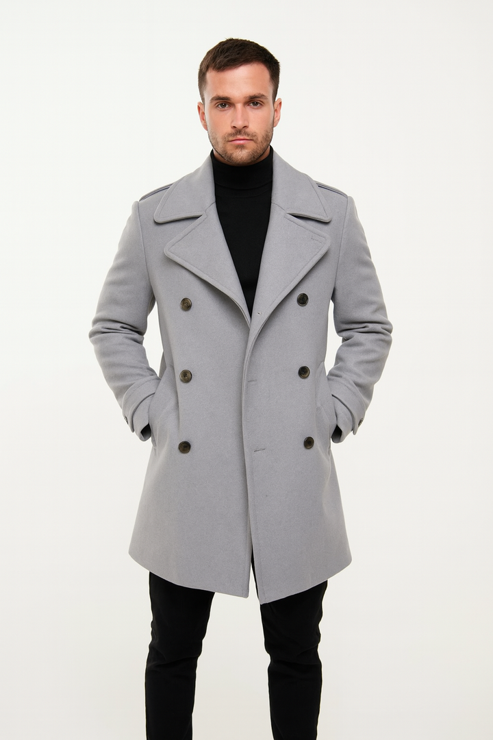 Manteau homme long en laine style vintage