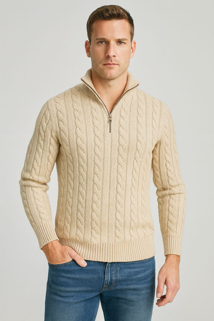 Half Cable-Knit