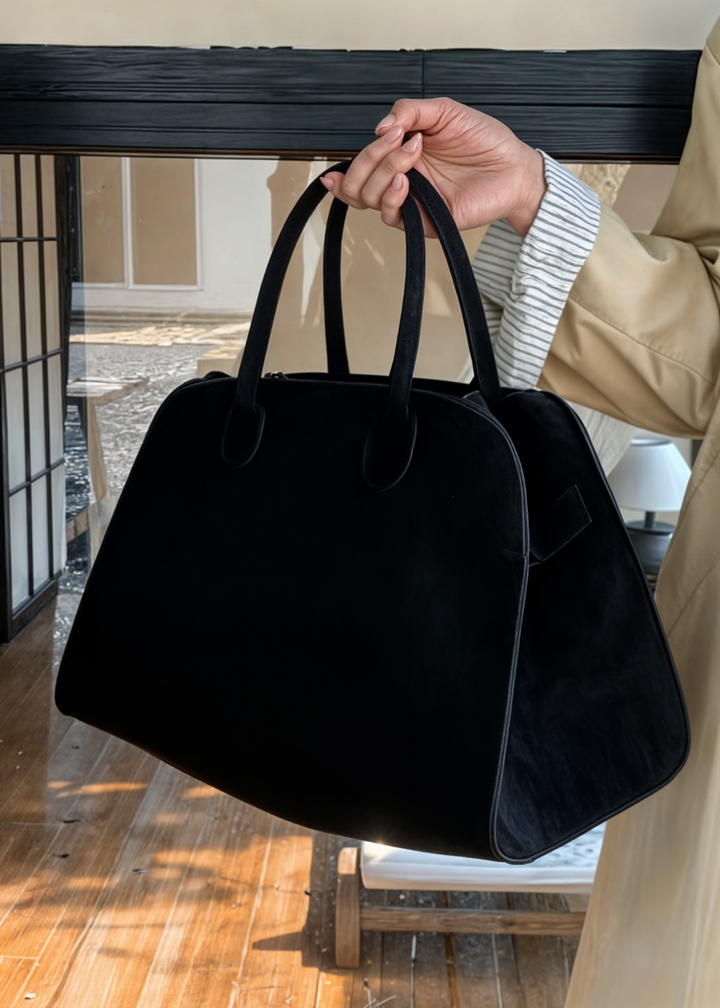 Vegan Suede Shoulder Bag Women – Small Handbag with Magnetic Closure