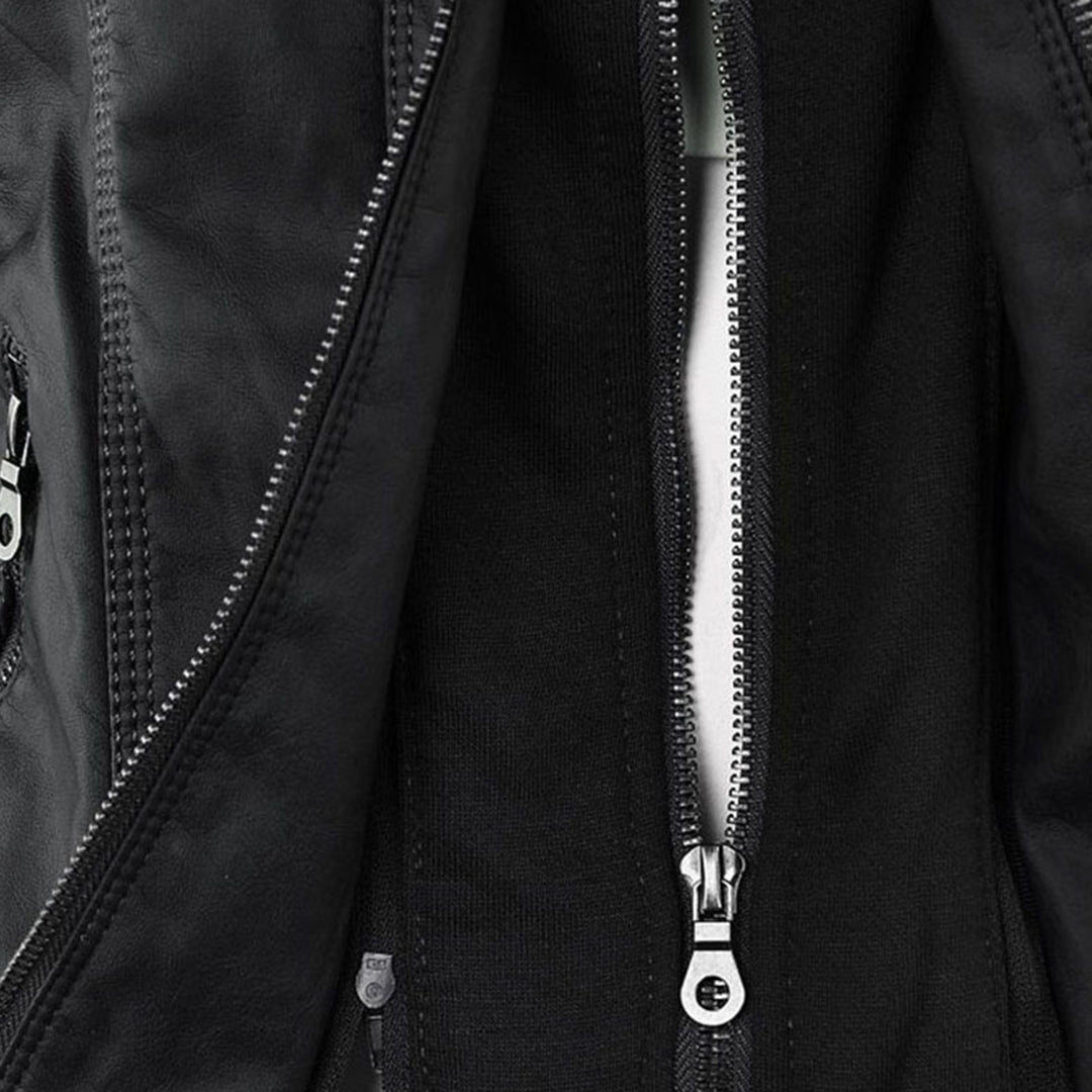Damen Wetterfeste Lederjacke Mit Kapuze – Wasserdichter Stylischer Mantel