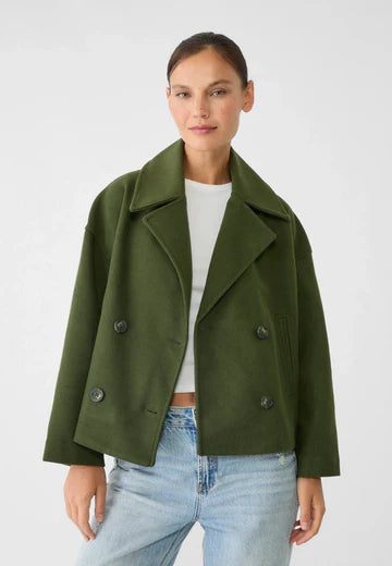 Women's Blazer Cotton Modern Oversized Jacket with Wide Lapel