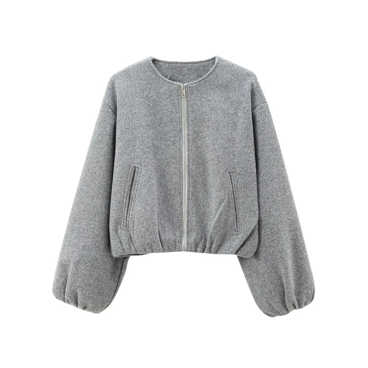 Women's bomber jacket soft fabric casual style