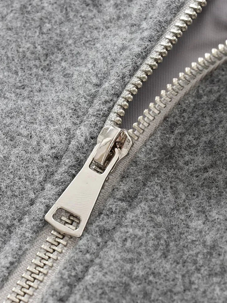 Women's bomber jacket soft fabric casual style