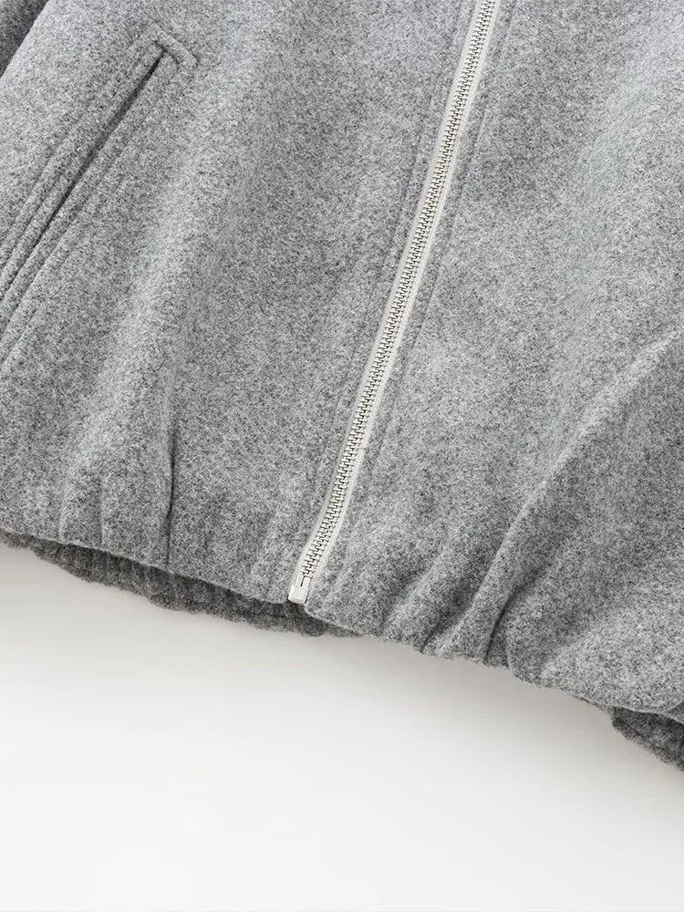 Women's bomber jacket soft fabric casual style