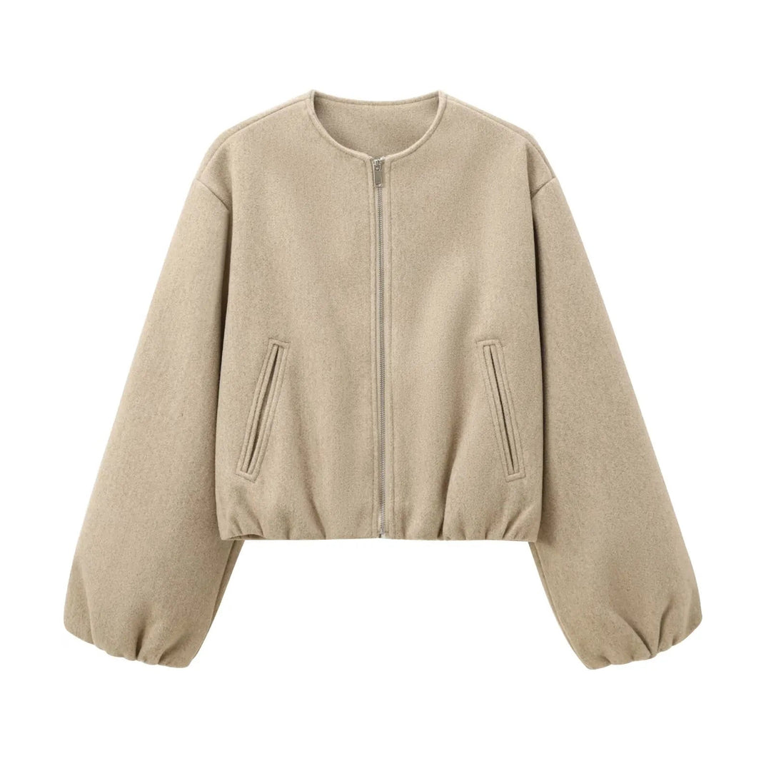Women's bomber jacket soft fabric casual style