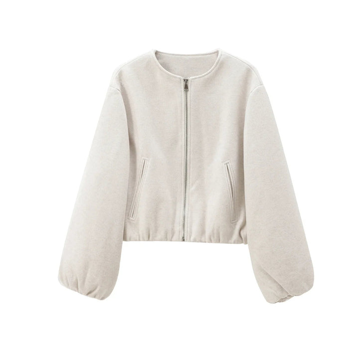 Women's bomber jacket soft fabric casual style