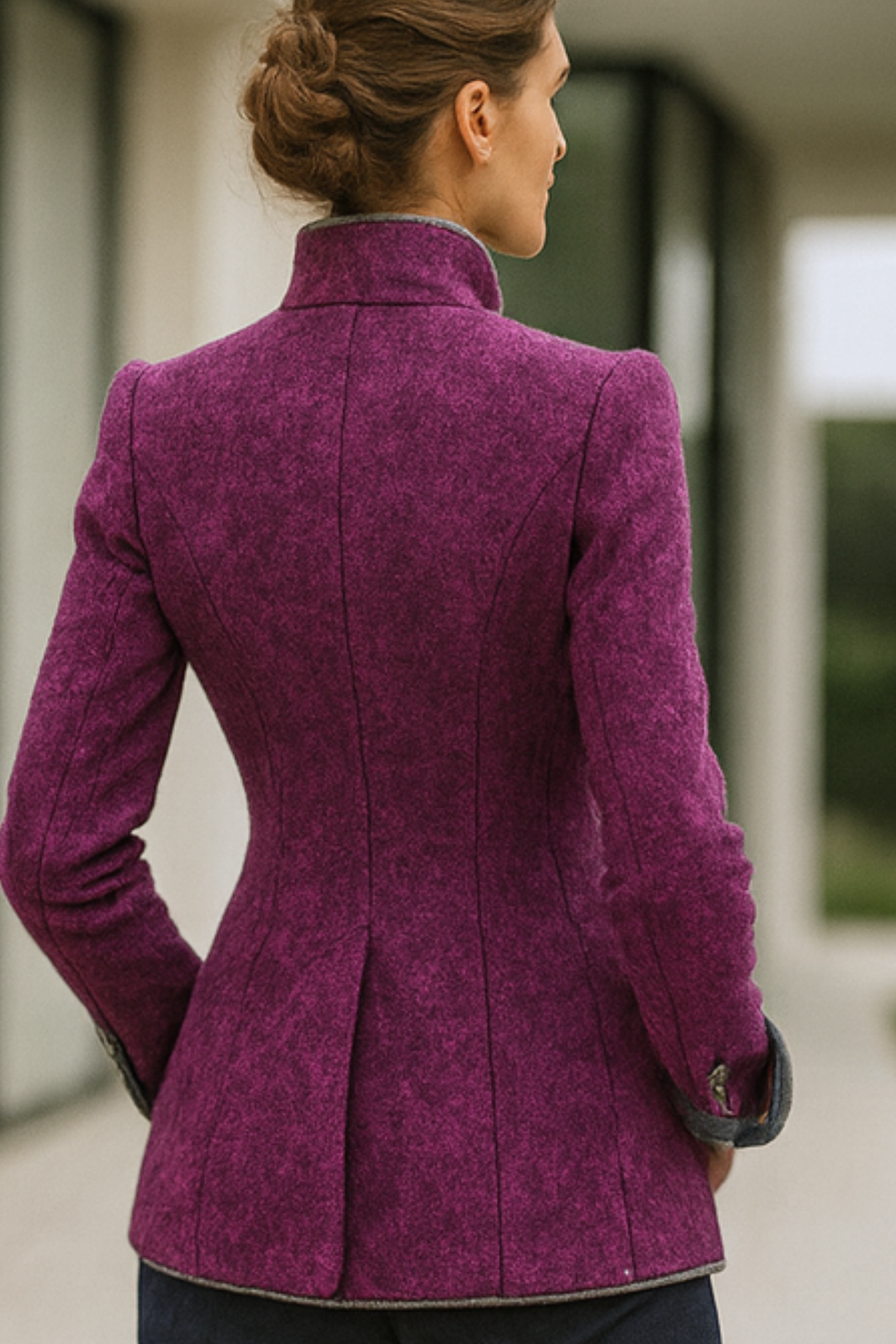 Damen Cardigan Baumwolle Hoher Kragen Elegant 7