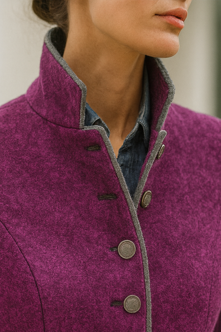 Damen Cardigan Baumwolle Hoher Kragen Elegant 8