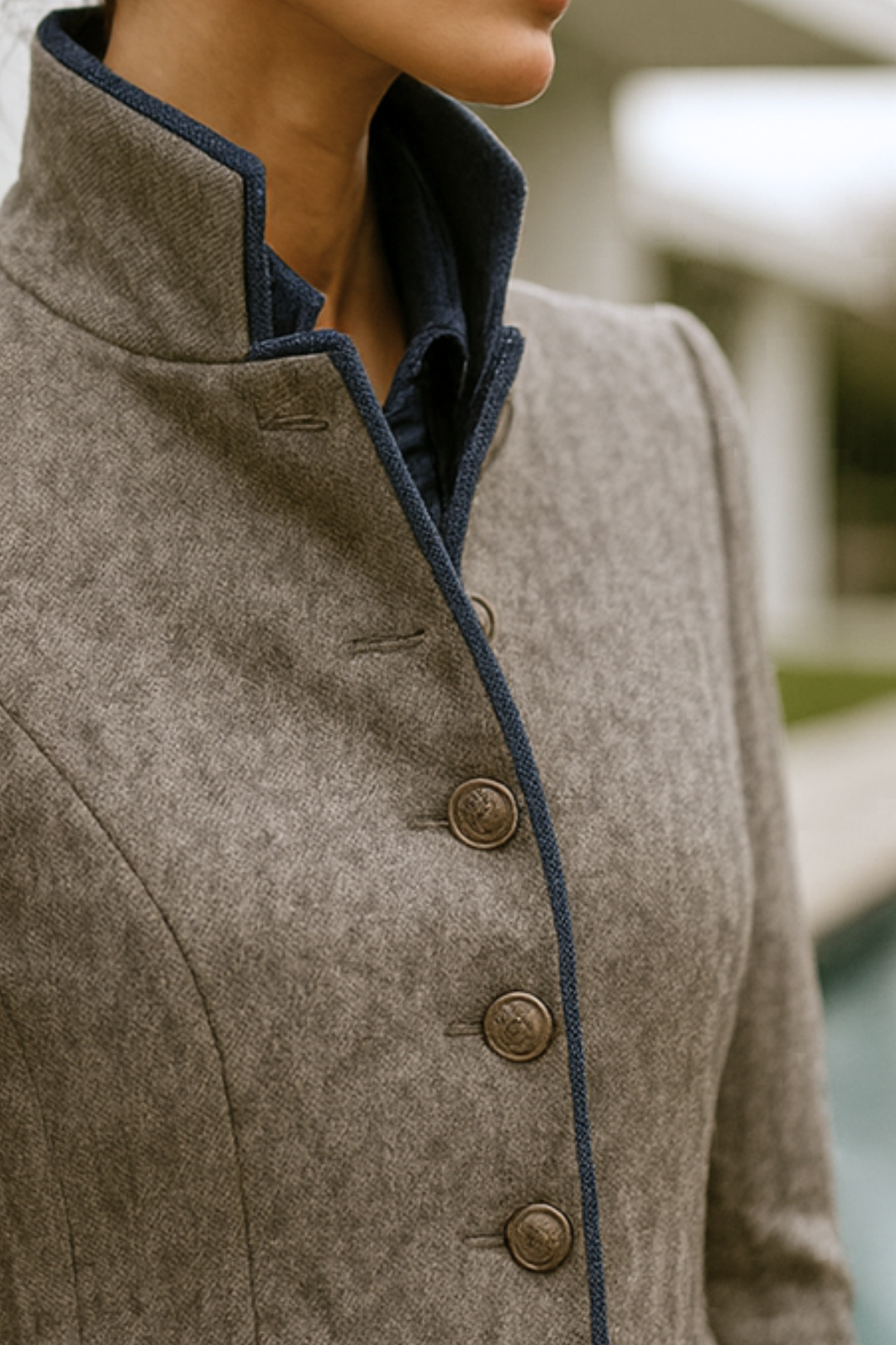 Damen Cardigan Hoher Kragen 2