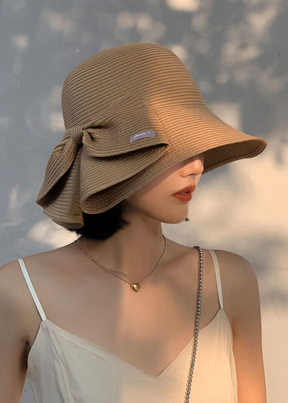Damen Cloche-Hut Mit Kamelschleife - Sommerhut Damen 0