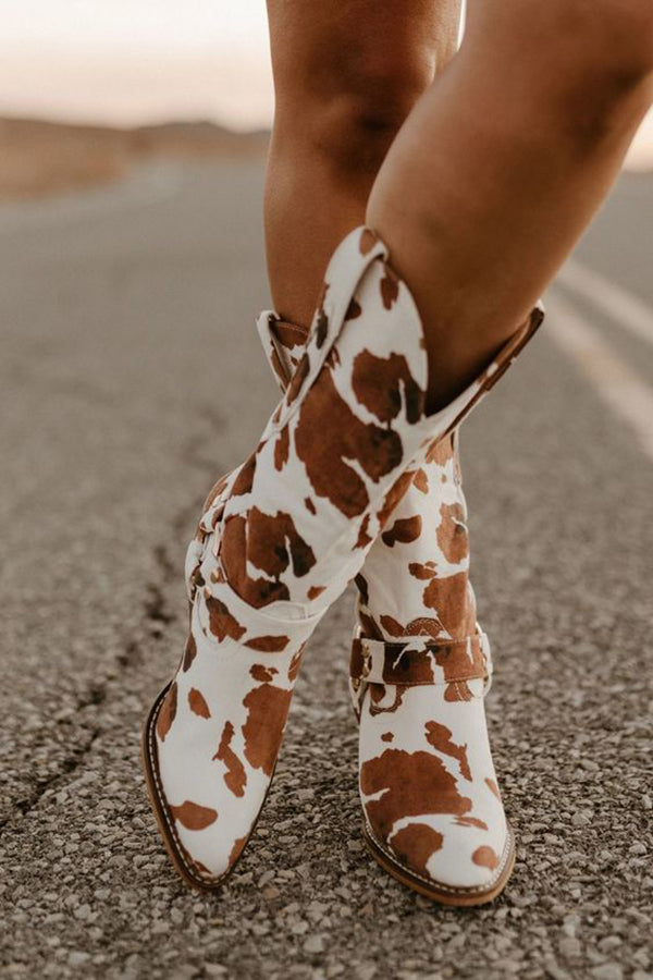 Women's Cowboy Boots Leather Elegant Western Style