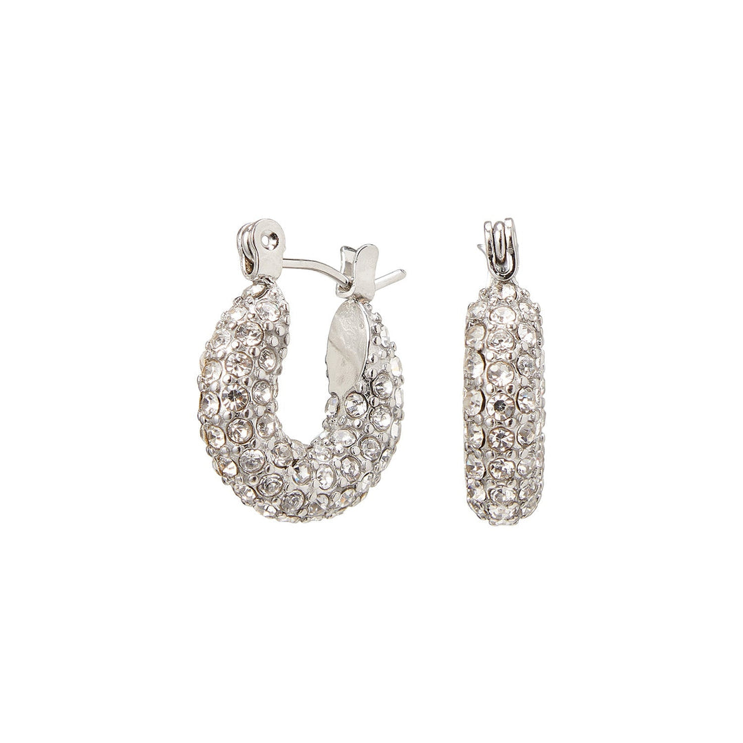 Damen Creolen Ohrringe Gold Edelstahl mit Zirkoniasteinen Elegant 4