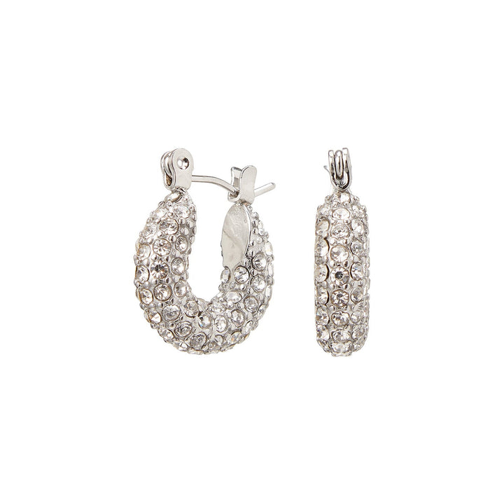 Damen Creolen Ohrringe Gold Edelstahl mit Zirkoniasteinen Elegant 4