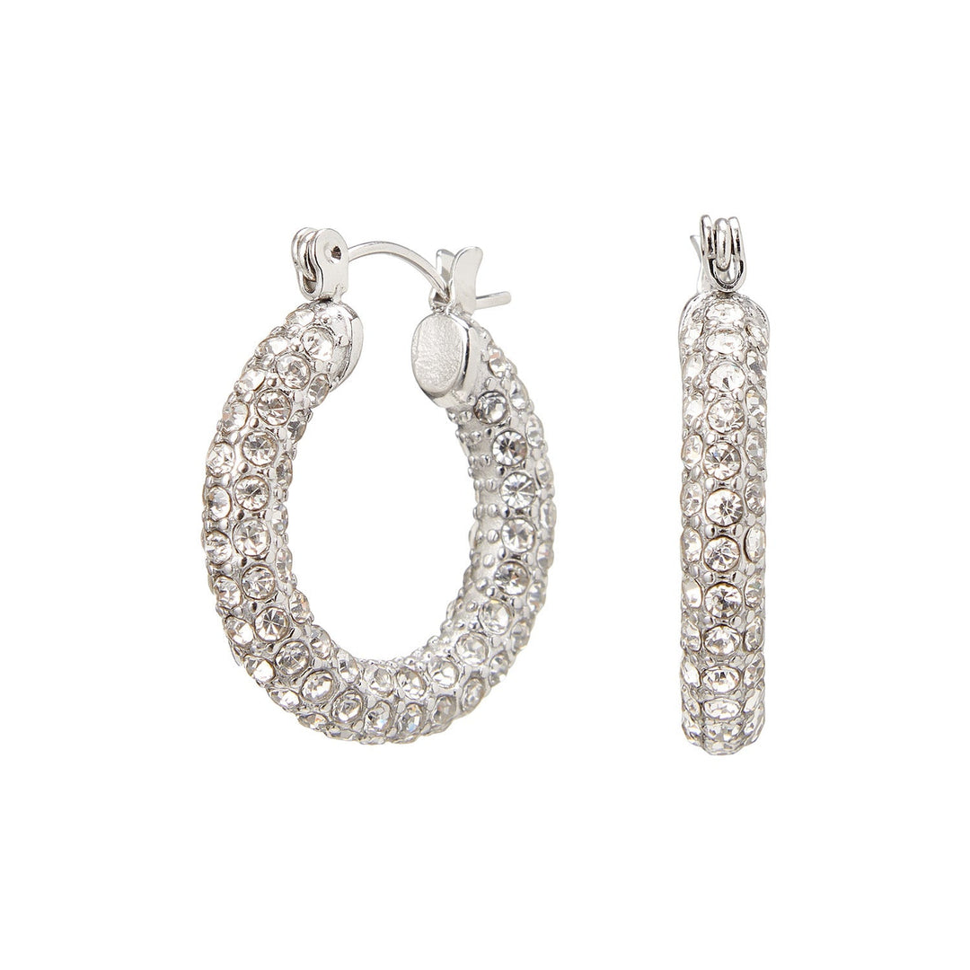 Damen Creolen Ohrringe Gold Edelstahl mit Zirkoniasteinen Elegant 7