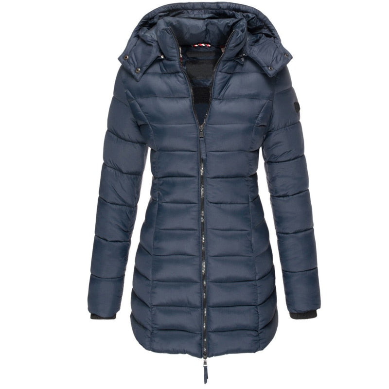 Women's Down Jacket Long Warm Stylish