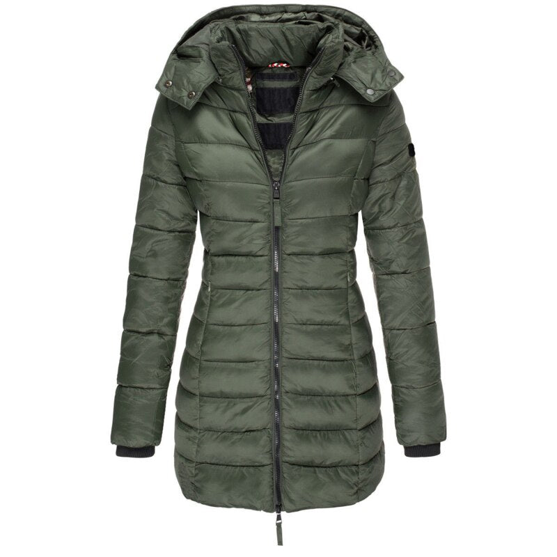Women's Down Jacket Long Warm Stylish