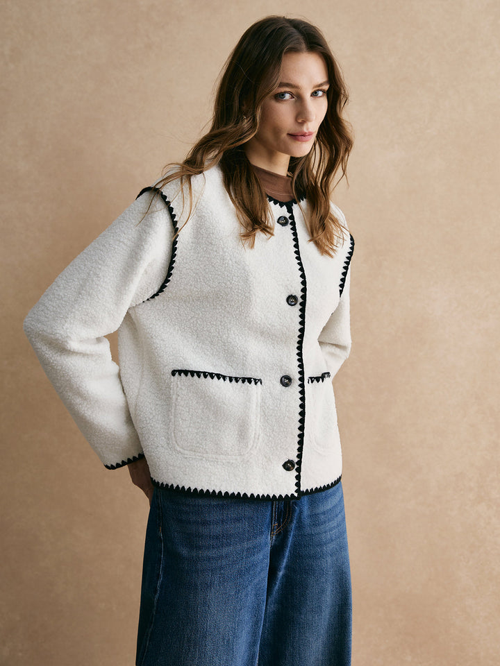 Women's fleece jacket Minky with contrast trim for ultimate comfort