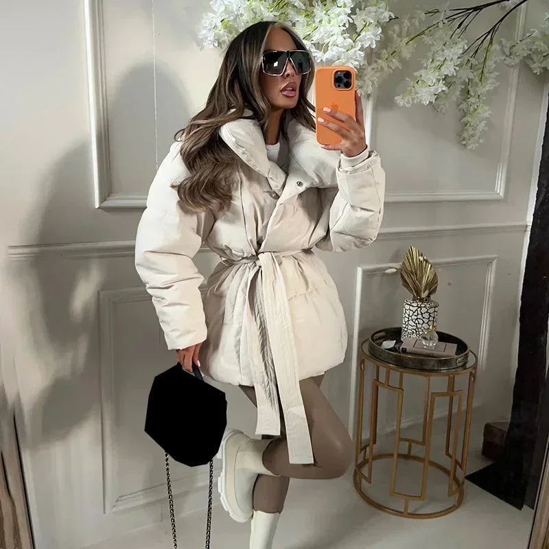 Women's Quilted Parka Elegant Winter Jacket