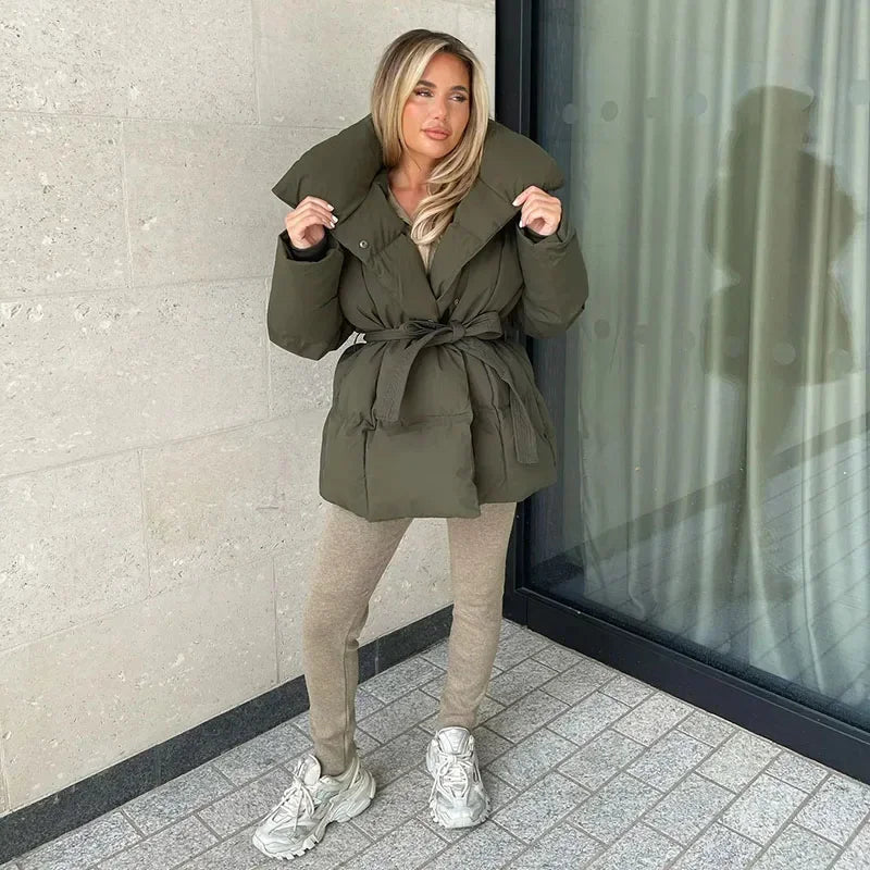 Women's Quilted Parka Elegant Winter Jacket