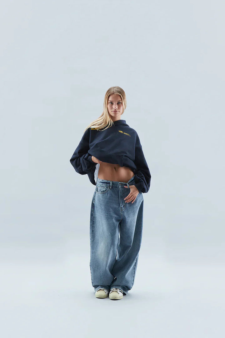 Damen Grauer Oversize Hoodie Aus Weichem Baumwollmix Mit Kapuze 11