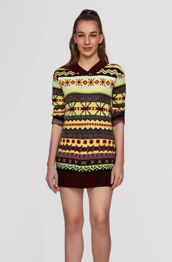 Women's Chunky Knit Sweater Norwegian Style Made of Wool – Warm Sweaters Women in Casual Look