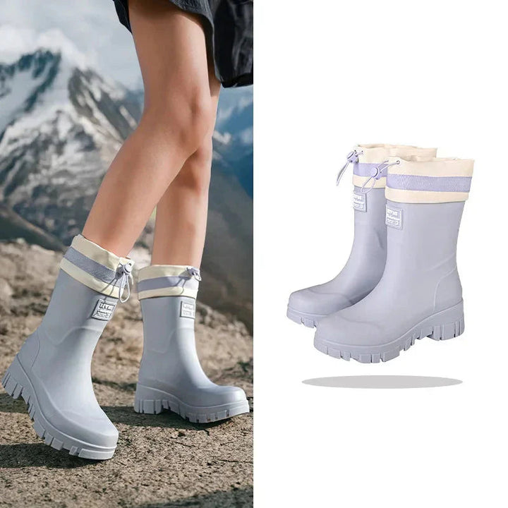 Women's Rubber Boots Retro Style Waterproof Non-slip