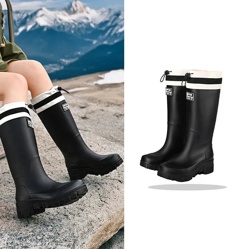 Women's Rubber Boots Retro Style Waterproof Non-slip
