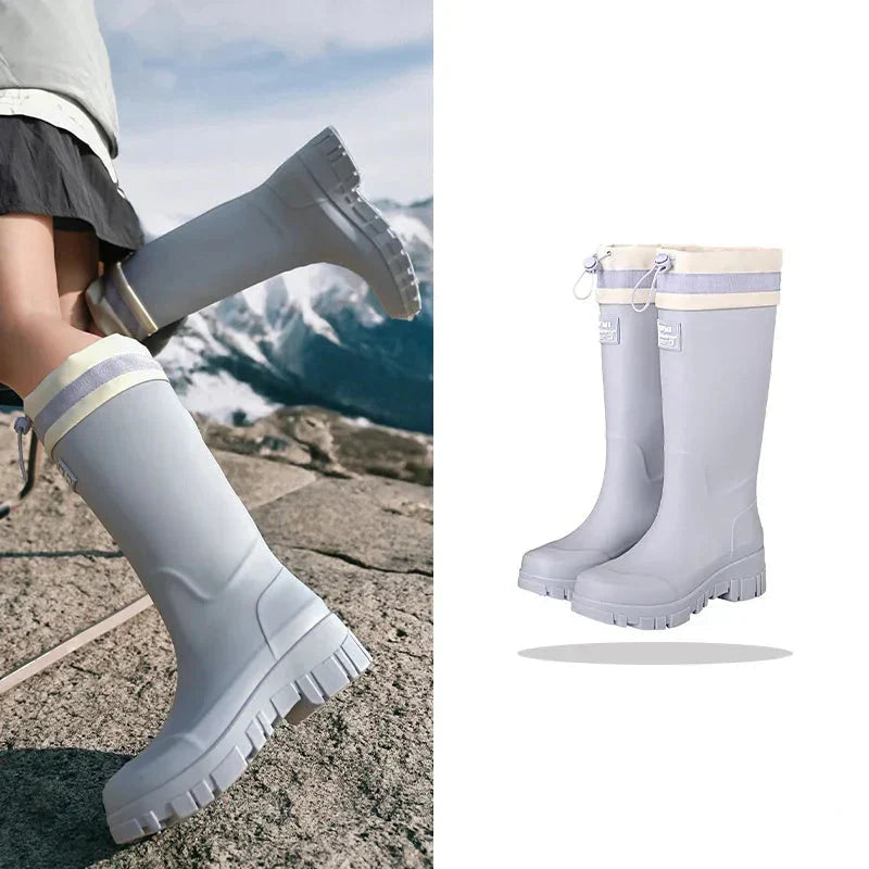 Women's Rubber Boots Retro Style Waterproof Non-slip