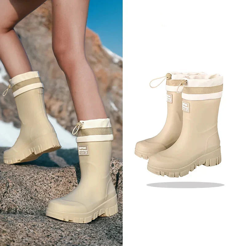 Women's Rubber Boots Retro Style Waterproof Non-slip