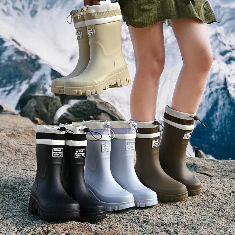 Women's Rubber Boots Retro Style Waterproof Non-slip
