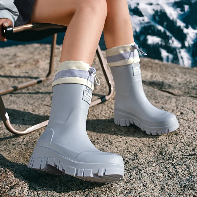 Women's Rubber Boots Retro Style Waterproof Non-slip
