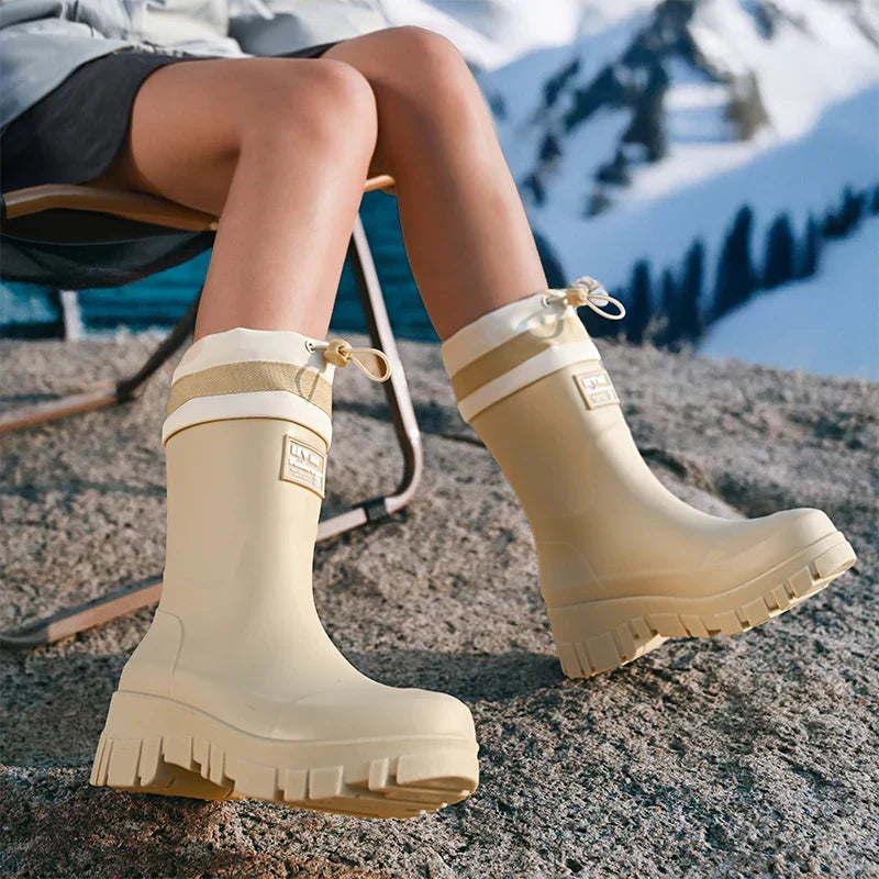 Women's Rubber Boots Retro Style Waterproof Non-slip